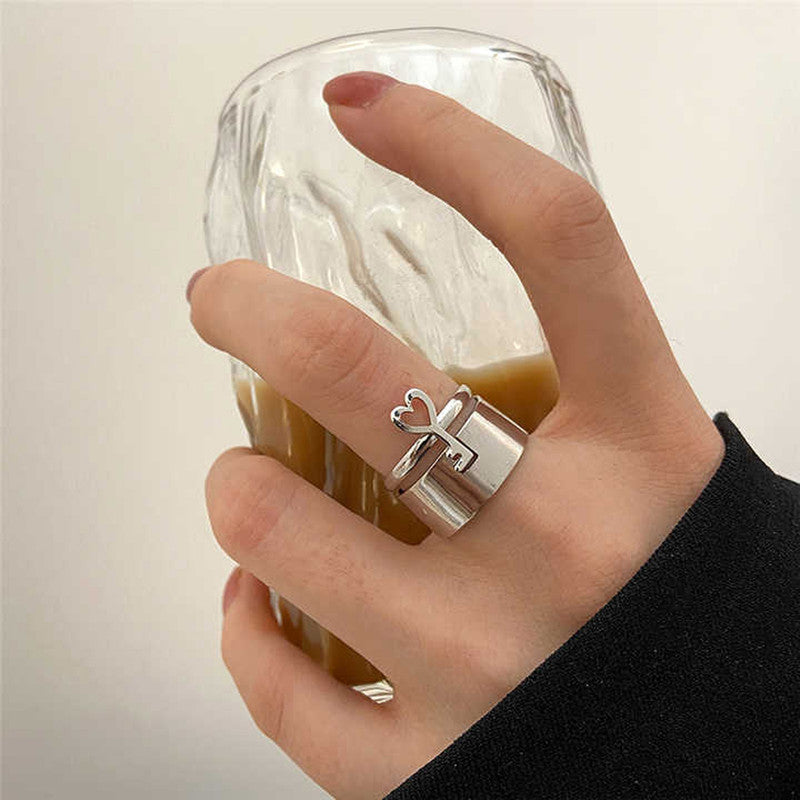 Silver-Plated Key-Themed Rings Pack of 2 For Women - MySmartBazaar