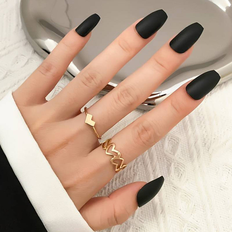 Gold-Plated Heart-Themed Ring Set For Women & Girls (Pack of 2) - MySmartBazaar