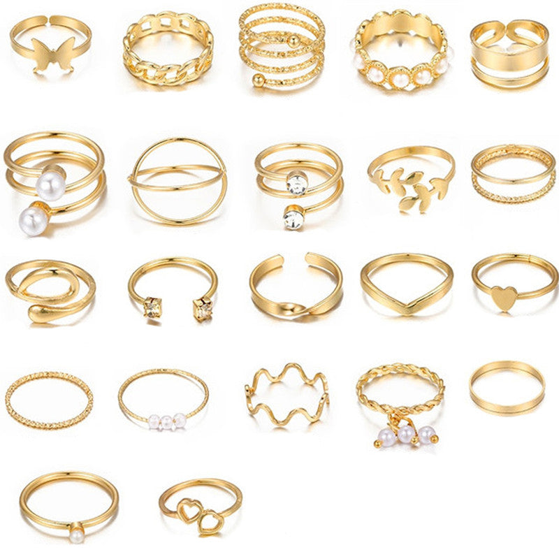 Gold Plated Stackable Rings (Pack of 22) - MySmartBazaar