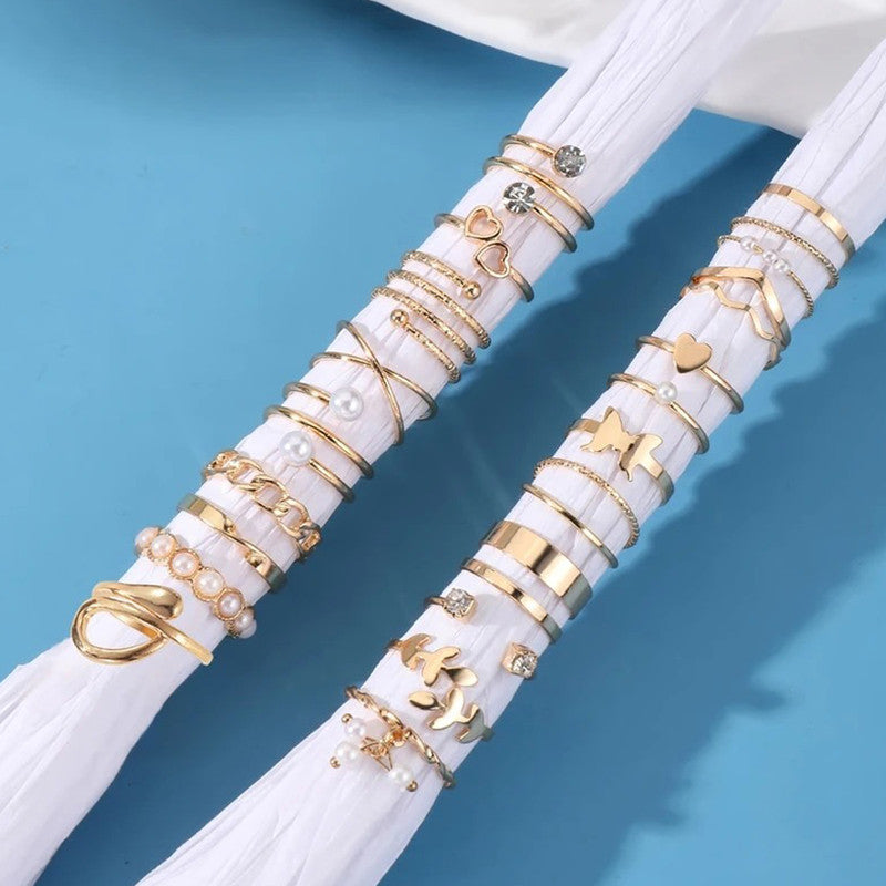 Gold Plated Stackable Rings (Pack of 22) - MySmartBazaar