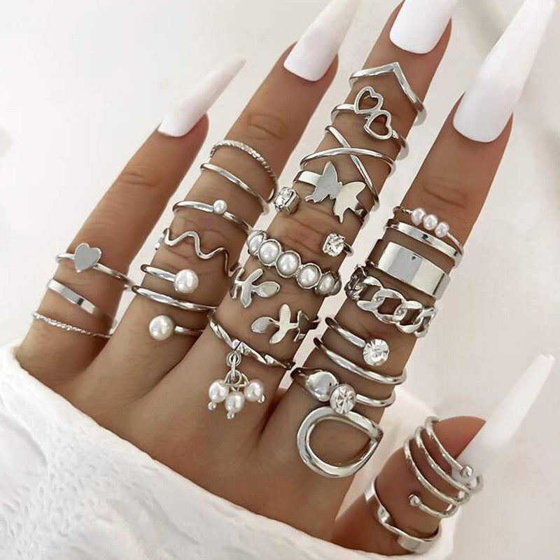 Silver Plated Stackable Rings (Pack of 22) - MySmartBazaar