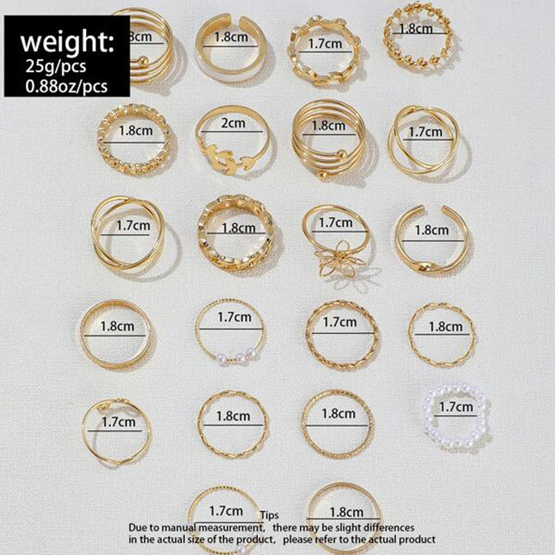 Gold Plated Stackable Rings (Pack of 22) - MySmartBazaar