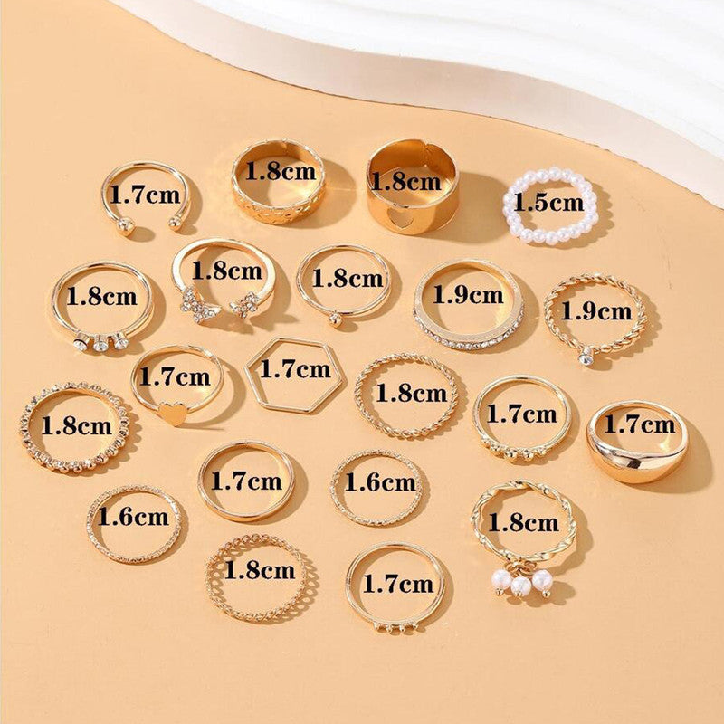Gold Plated Stackable Rings (Pack of 21) - MySmartBazaar
