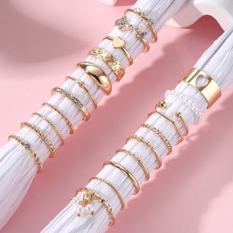 Gold Plated Stackable Rings (Pack of 21) - MySmartBazaar