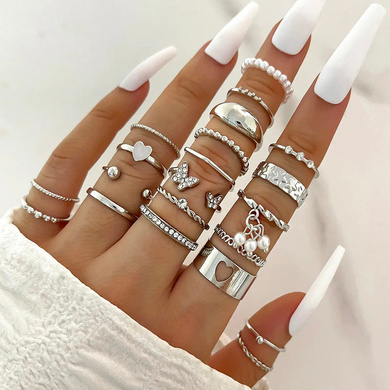 Silver Plated Stackable Rings (Pack of 21) - MySmartBazaar