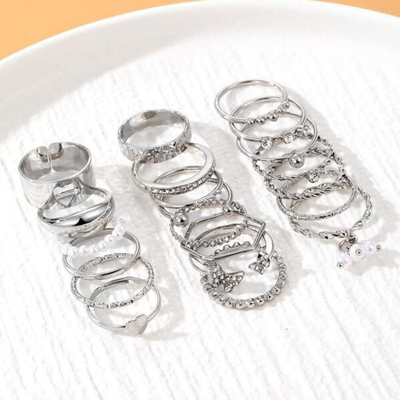 Silver Plated Stackable Rings (Pack of 21) - MySmartBazaar