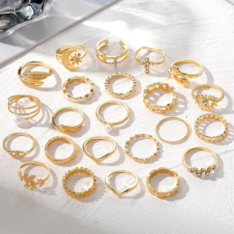 Gold Plated Stackable Rings (Pack of 23) - MySmartBazaar