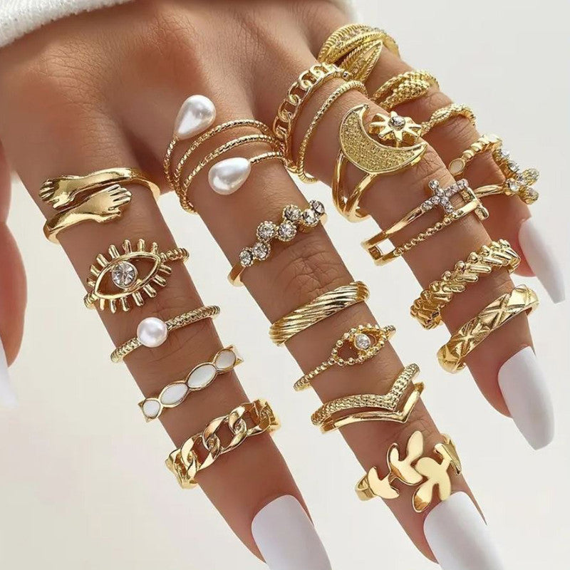 Gold Plated Stackable Rings (Pack of 23) - MySmartBazaar