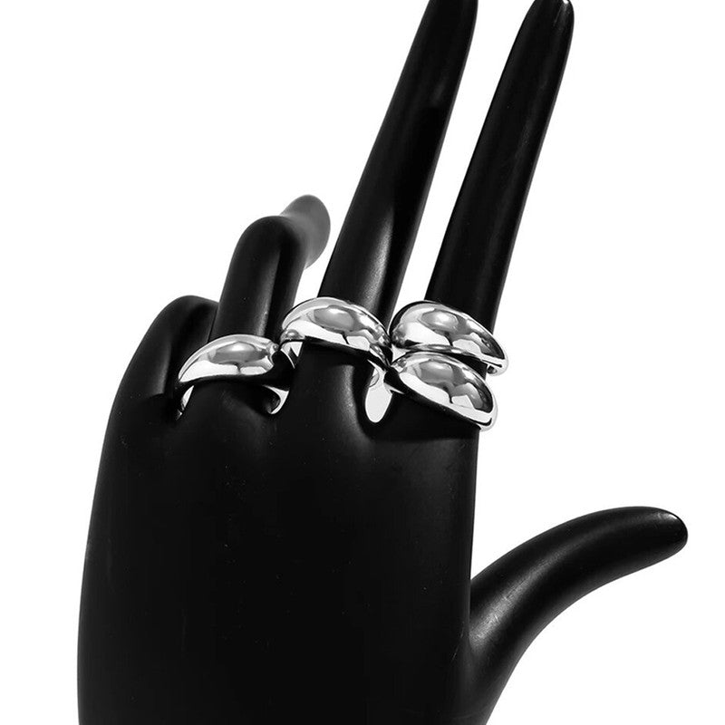 Trending Silver Plated Set of 4 Stackable Finger Rings - MySmartBazaar