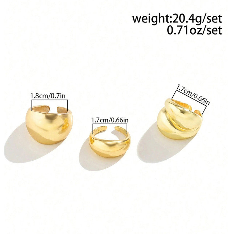 Trending Gold Plated Set of 3 Stackable Finger Rings - MySmartBazaar