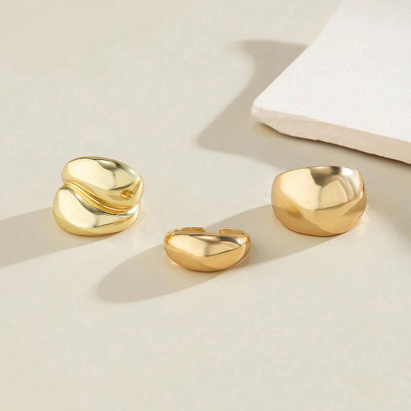 Trending Gold Plated Set of 3 Stackable Finger Rings - MySmartBazaar