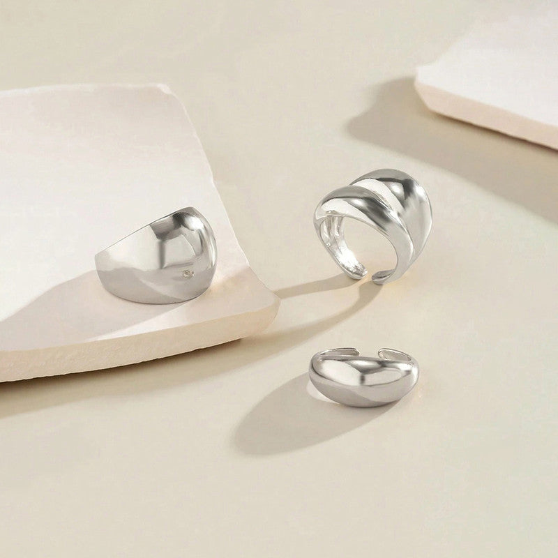 Trending Silver Plated Set of 3 Stackable Finger Rings - MySmartBazaar