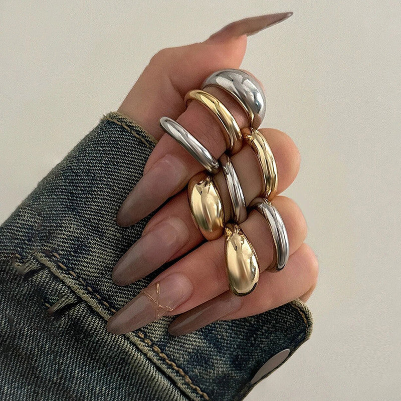 Trending Gold And Silver Plated Set of 8 Stackable Finger Rings - MySmartBazaar