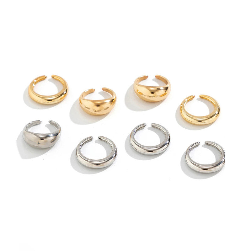 Trending Gold And Silver Plated Set of 8 Stackable Finger Rings - MySmartBazaar