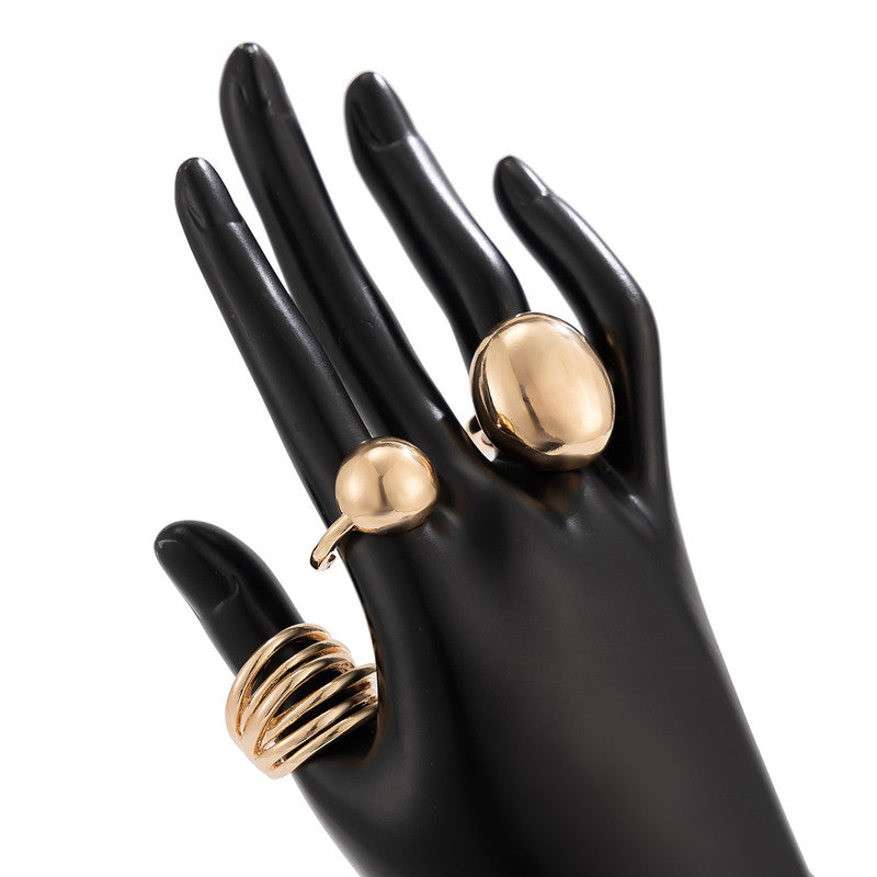 Trending Gold Plated Set of 3 Stackable Finger Rings - MySmartBazaar