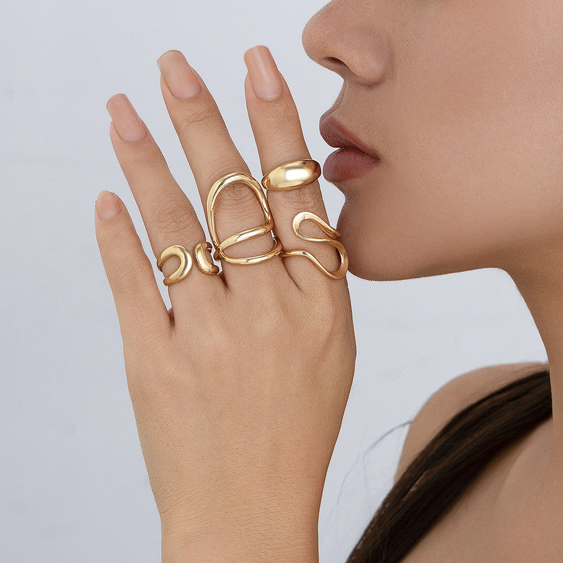 Trending Gold Plated Set of 4 Stackable Finger Rings - MySmartBazaar