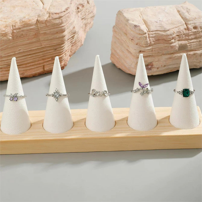 Trending Silver Plated Love inspired Set of 9 Stackable Finger Rings - MySmartBazaar