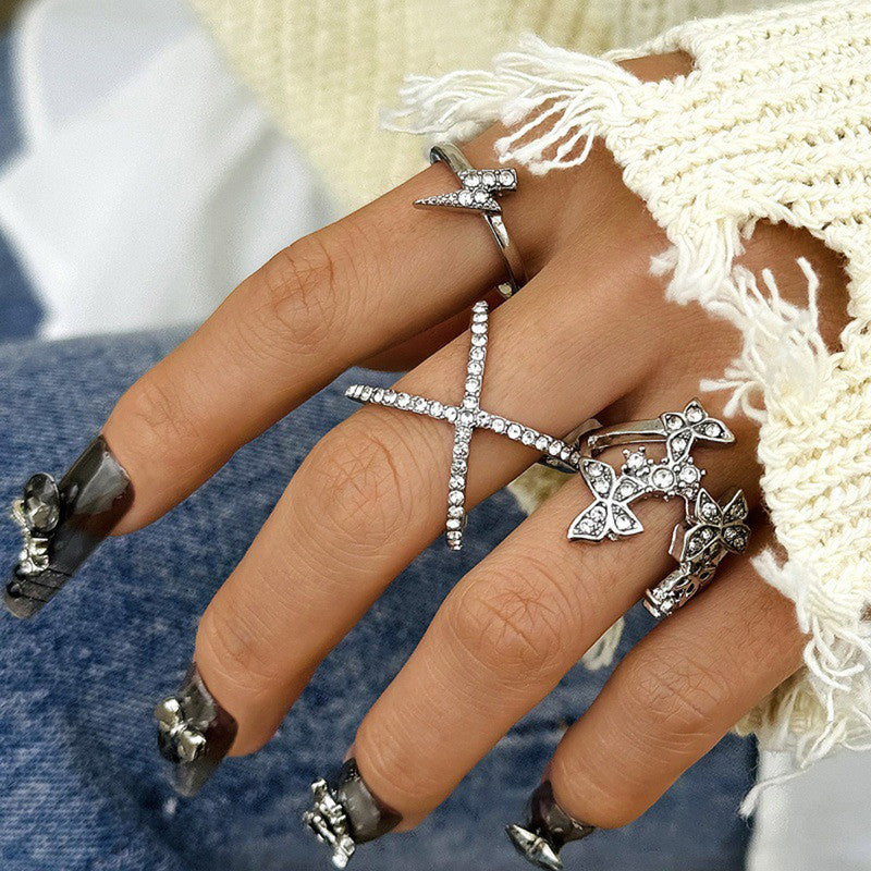 Trending Silver Plated Butterfly inspired Set of 3 Stackable Finger Rings - MySmartBazaar