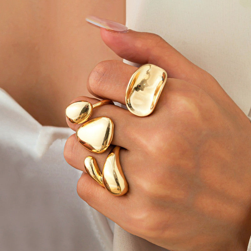Gold Plated Stackable Rings Pack of 3 For Women