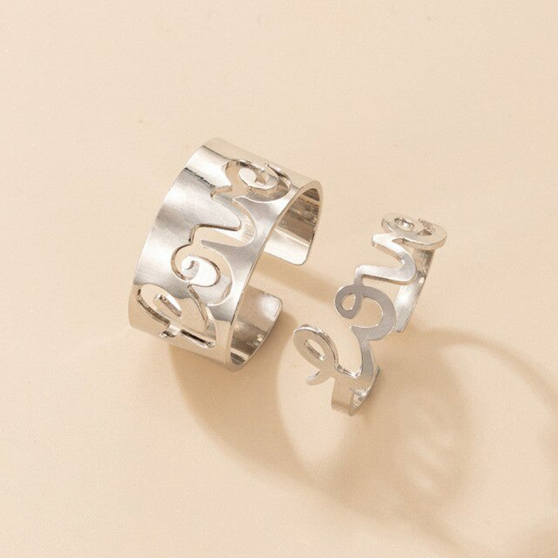 Silver Plated Stackable Love Rings Combo of 2 For Women - MySmartBazaar