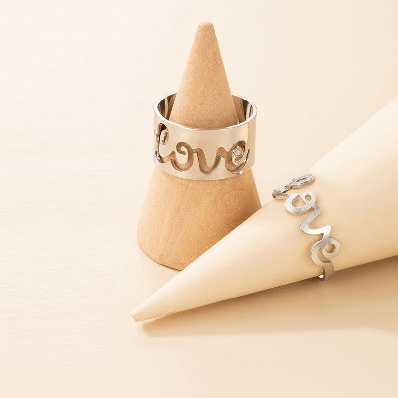 Silver Plated Stackable Love Rings Combo of 2 For Women - MySmartBazaar