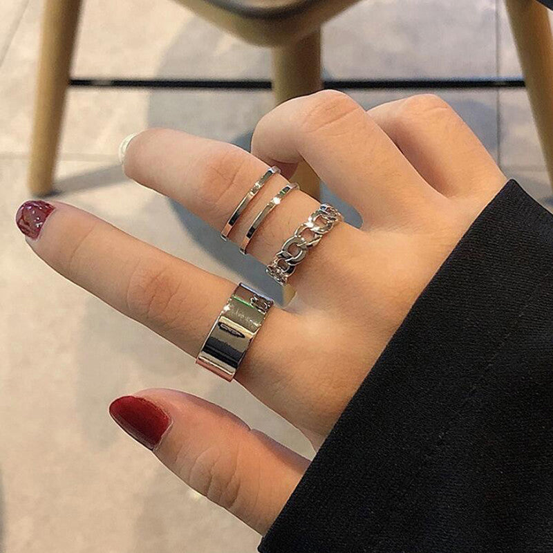 Silver Plated Contemporary Stackable Rings Set of 3 For Women - MySmartBazaar
