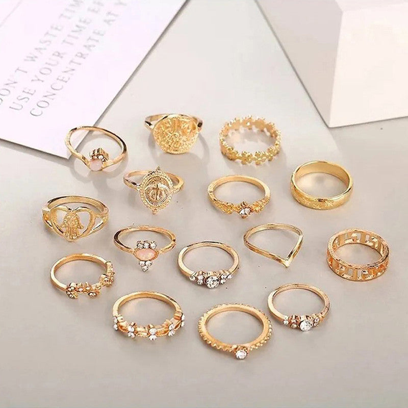 Women Contemporary Stackable Rings Set of 15 - MySmartBazaar