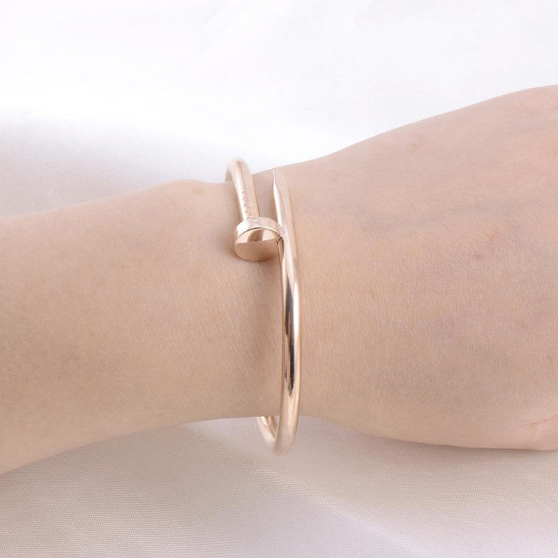Stainless Steel Rose Gold Plated Stainless Steel Nail Bracelet For Women - MySmartBazaar