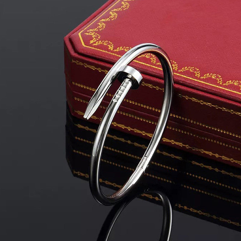 Stainless Steel Silver Plated Stainless Steel Anti Tarnish Nail Bracelet For Women - MySmartBazaar