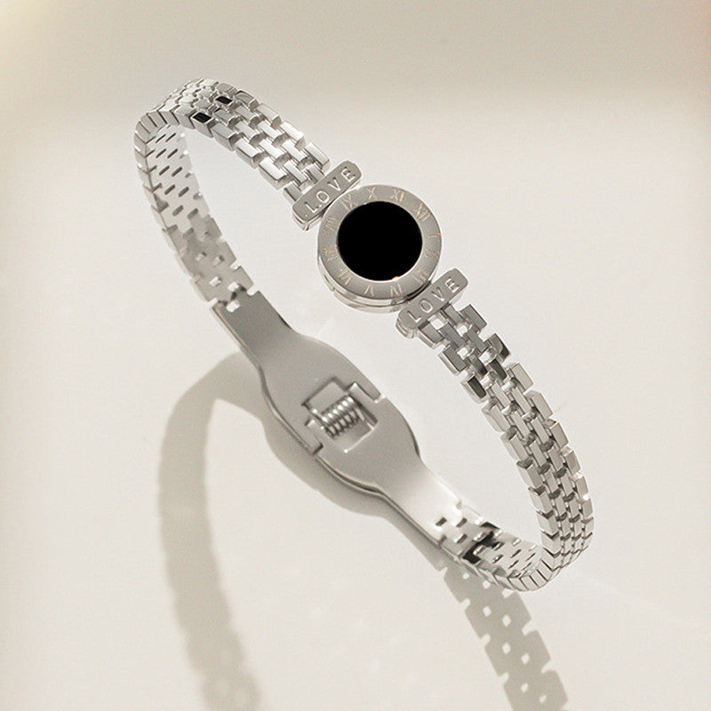 Stainless Steel Silver Plated Roman Zig Zag Style Anti-Tarnish Bracelet For Women - MySmartBazaar