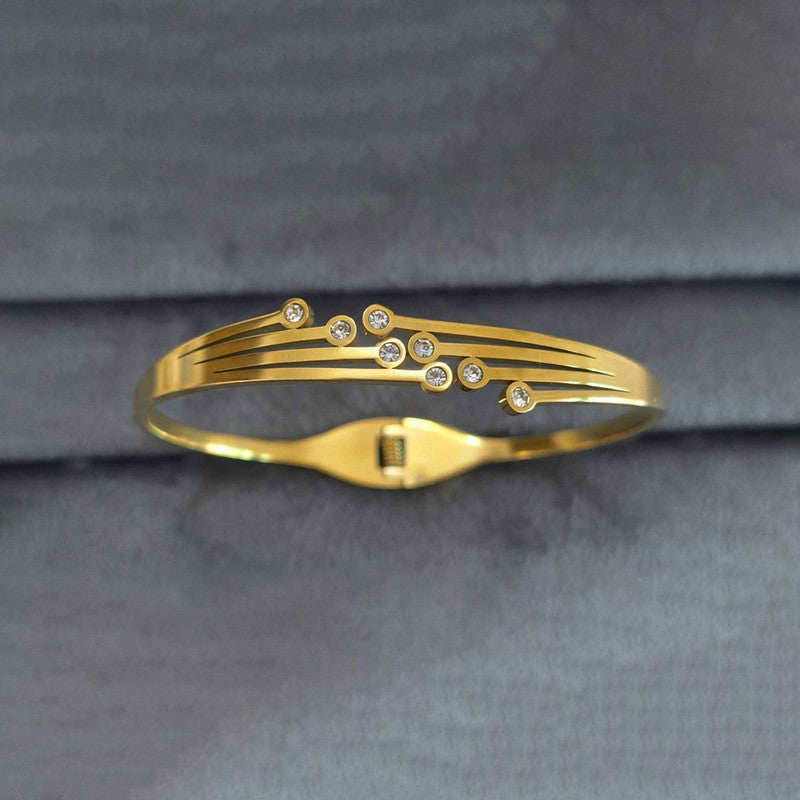 Gold Plated Stainless Steel Contemporary Anti Tarnish Geometric Bracelet