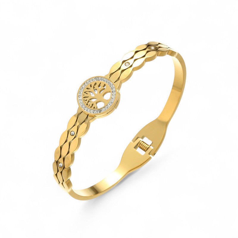 Gold Plated Stainless Steel Contemporary Anti Tarnish Geometric Bracelet