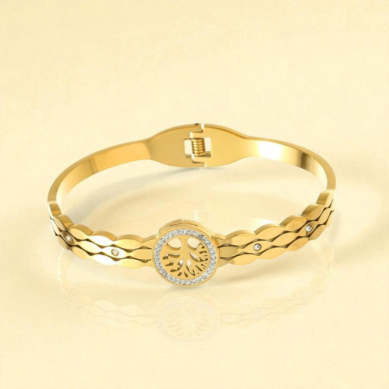 Gold Plated Stainless Steel Contemporary Anti Tarnish Geometric Bracelet