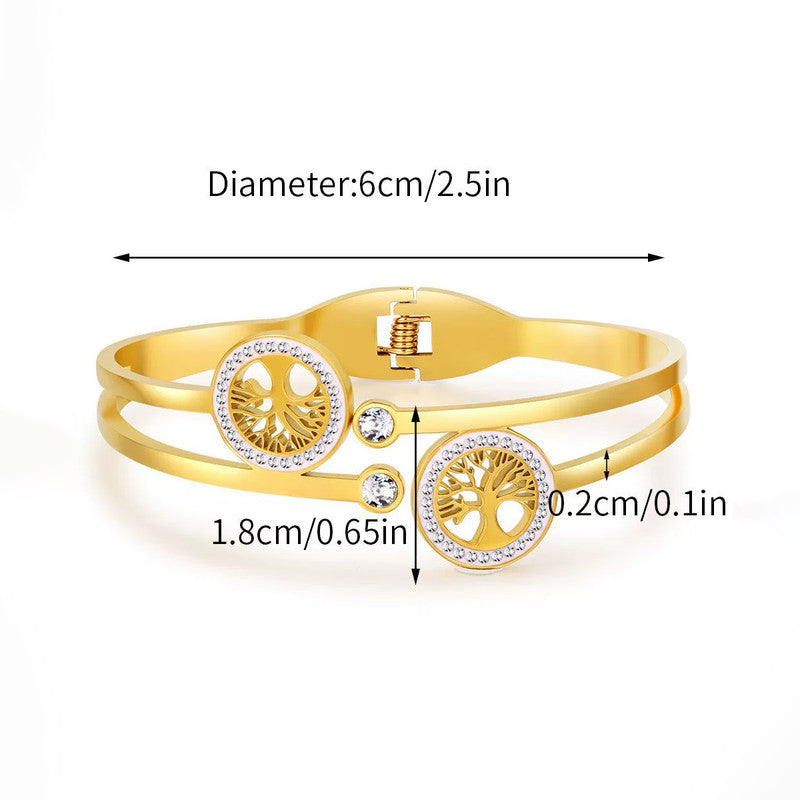 Gold Plated Stainless Steel Contemporary Anti Tarnish Geometric Bracelet