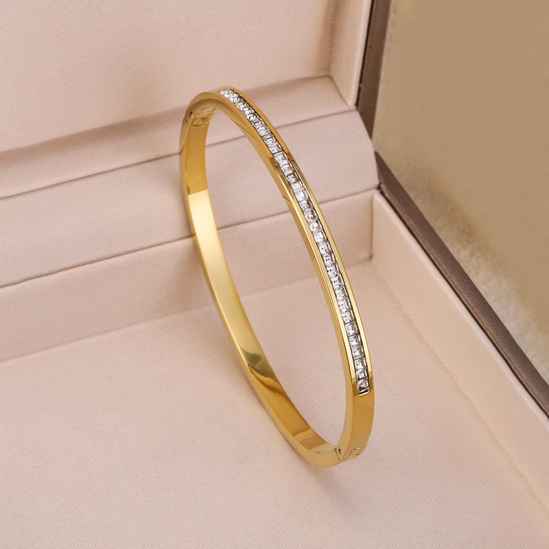 Gold Plated Stainless Steel Anti Tarnish Bangle Style Bracelet