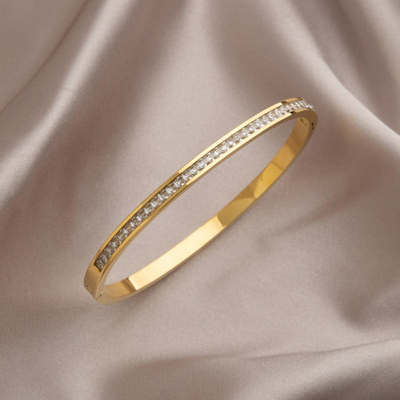 Gold Plated Stainless Steel Anti Tarnish Bangle Style Bracelet