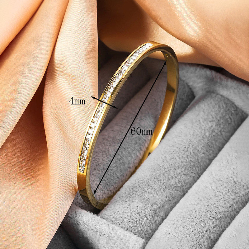 Gold Plated Stainless Steel Anti Tarnish Bangle Style Bracelet