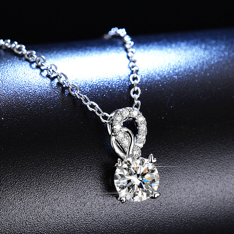 Silver Plated Crystal Studded Mayur themed Solitaire Pendant - MySmartBazaar