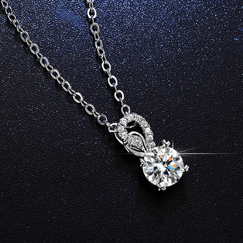 Silver Plated Crystal Studded Mayur themed Solitaire Pendant - MySmartBazaar