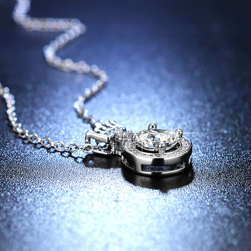 Silver Plated Crystal Studded Crown inspired Anti Tarnish Solitaire Pendant - MySmartBazaar