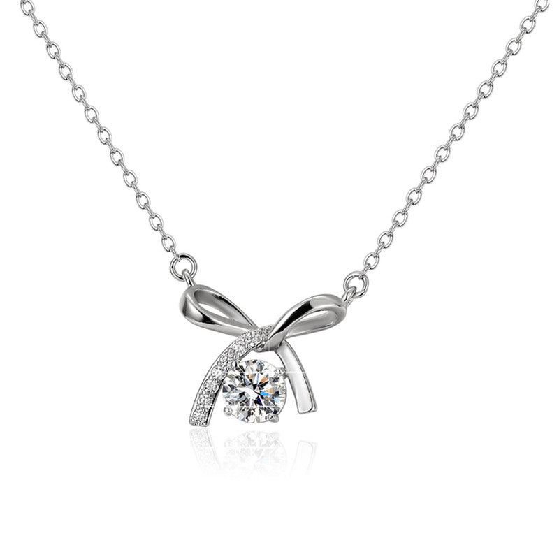 Silver Plated Crystal Studded Infinity Stone Anti Tarnish Pendant - MySmartBazaar