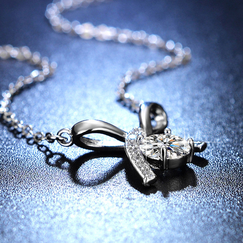 Silver Plated Crystal Studded Infinity Stone Anti Tarnish Pendant - MySmartBazaar