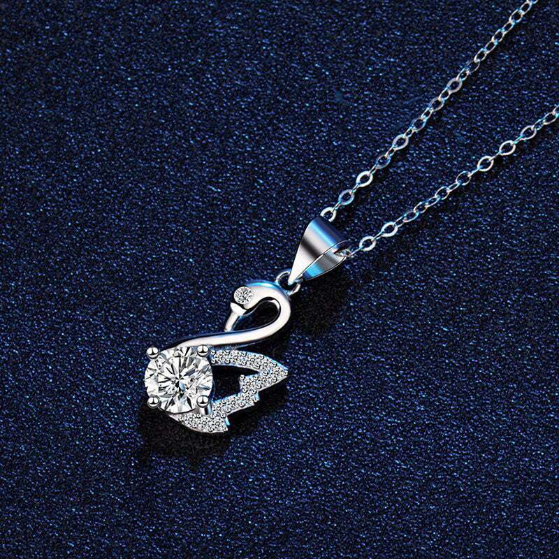 Silver Plated Crystal Studded Swan inspired Anti Tarnish Pendant - MySmartBazaar