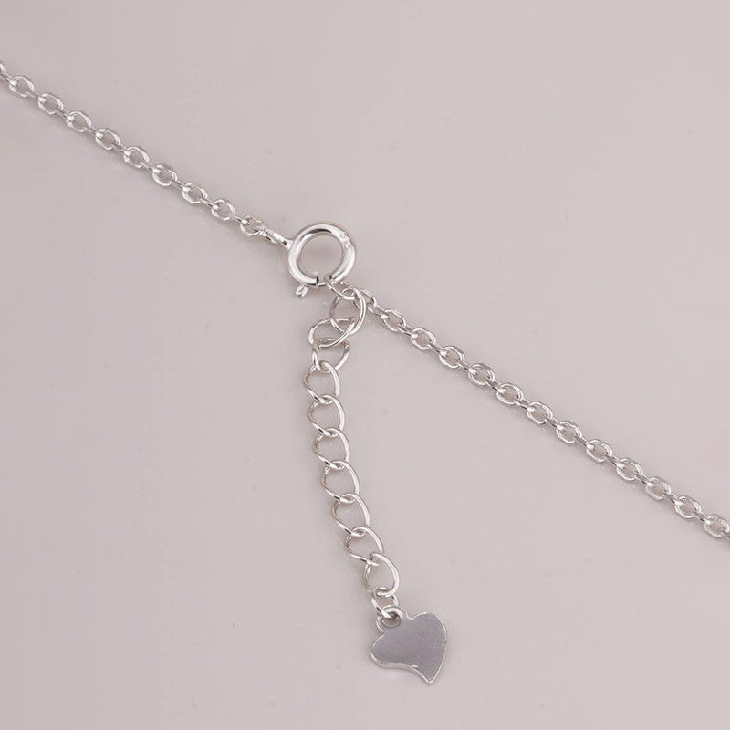 Silver Plated American Diamond Studded Infinity Shape Pendant