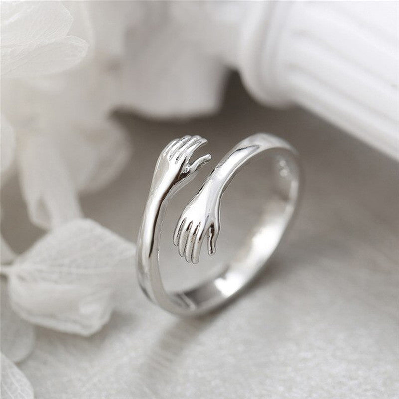 Amazing Heart Design Silver Plated Adjustable Ring For Women - MySmartBazaar
