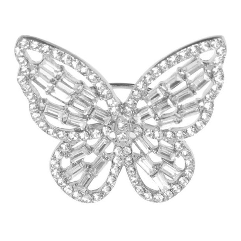 Silver Plated Butterfly Inspired Stone Studded Cocktail Ring For Women - MySmartBazaar