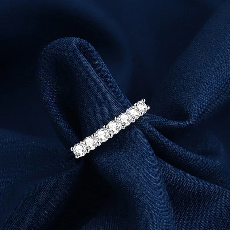 Silver Plated American Diamond Studded Contemporary Anti Tarnish Adjustable Round Finger Ring - MySmartBazaar