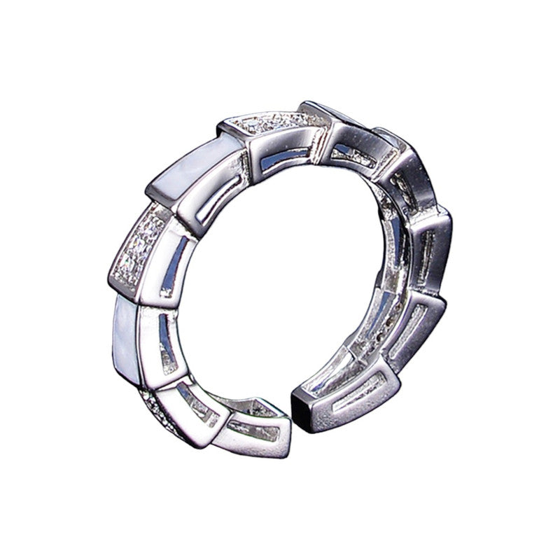 Silver Plated Crystal Studded Contemporary Anti Tarnish Adjustable Finger Ring - MySmartBazaar