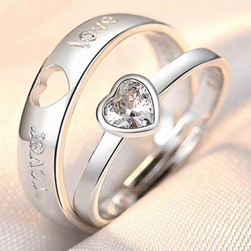 Diamond Ring For Platinum Plated Silver Couple Rings Diamond Ring