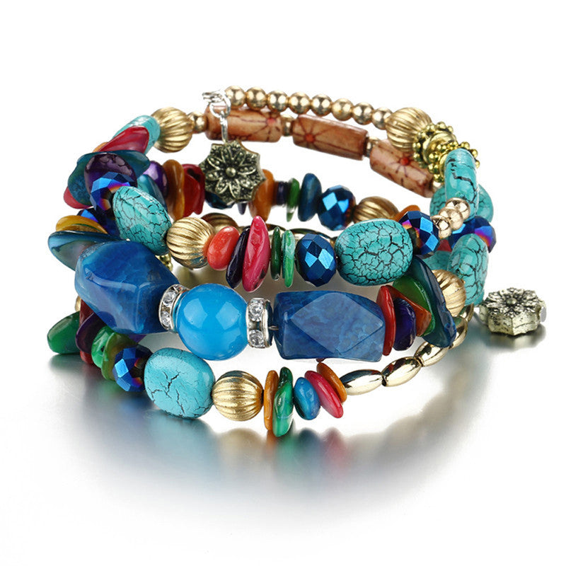 Colorful Bohemia Beads Fabulous Charm Bracelet for Women and Girls